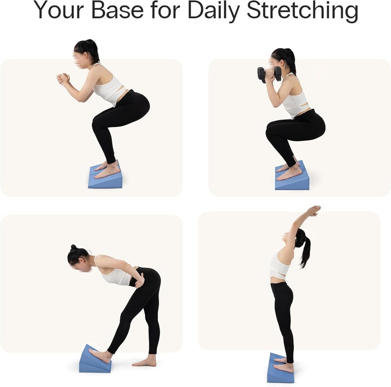 StrongTek XL Foam Yoga Wedge Blocks, Black, Set of 2, 16.5° Incline, 13" × 12.75" × 3.75", for Yoga, Stretching, Squats & Physical Therapy - Image 5